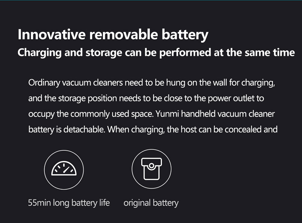 VIOMI A9 Cordless Handheld Vacuum Cleaner 120AW 23000Pa Strong Suction 400W Brushless DC Motor Removable Battery Removable Battery 60 Mins Runtime 4-Brush Heads LED Light EU Version - Black