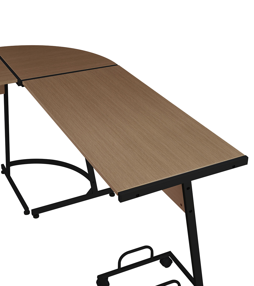 ACME Dazenus 58" L-shaped Computer Desk with Wooden Tabletop and Metal Frame, for Game Room, Small Space, Study Room - Black