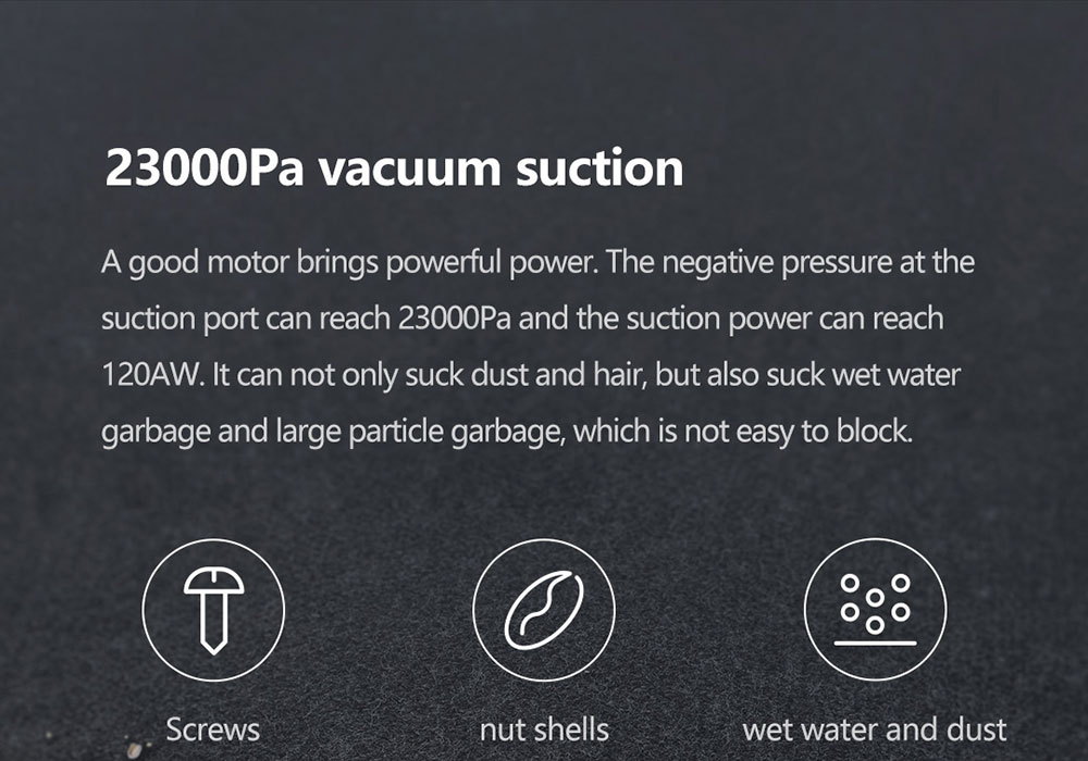 VIOMI A9 Cordless Handheld Vacuum Cleaner 120AW 23000Pa Strong Suction 400W Brushless DC Motor Removable Battery Removable Battery 60 Mins Runtime 4-Brush Heads LED Light EU Version - Black