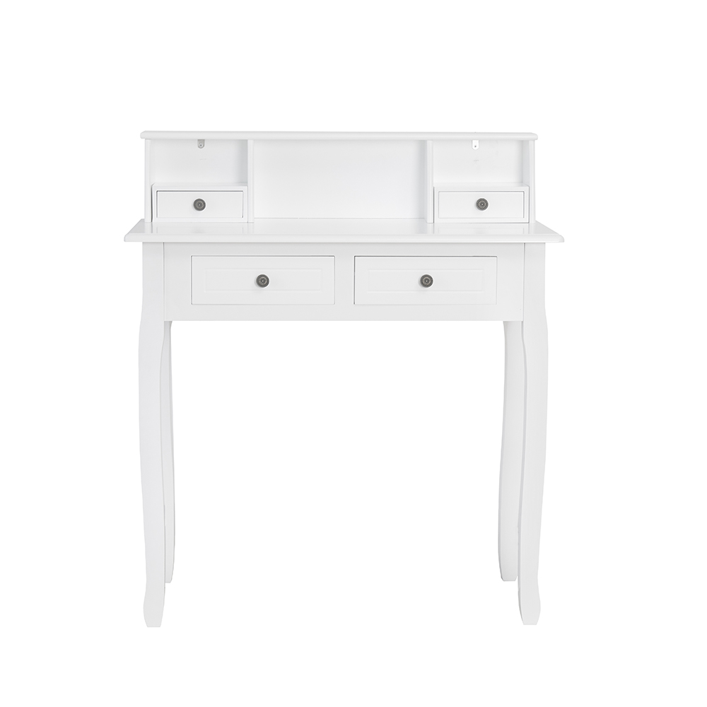 Home Office Computer Desk with 4 Storage Drawers, and MDF Frame, for Game Room, Study Room, Small Space - White