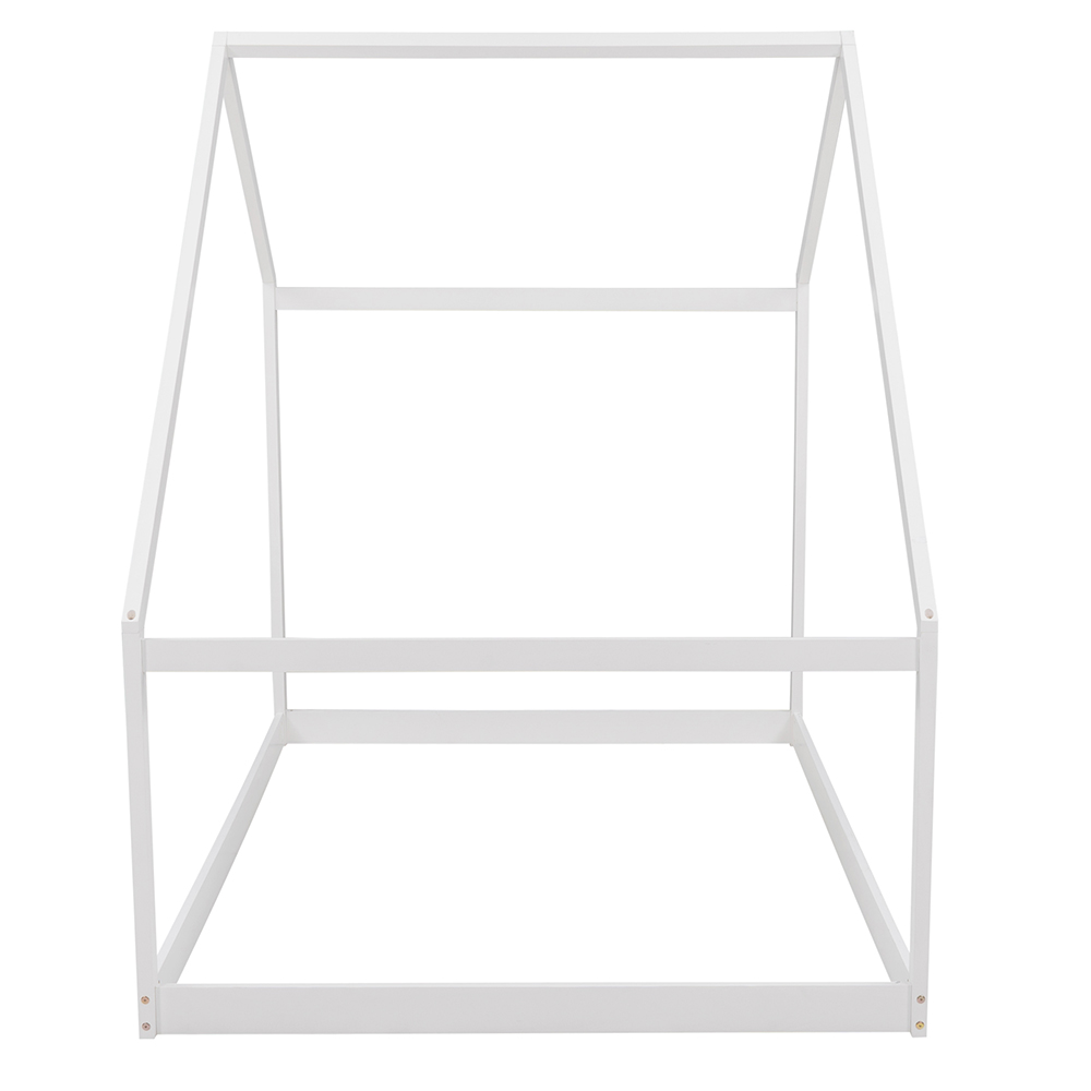 Full Size House-shaped Platform Bed Frame with Wooden Slats Support, No Box Spring Needed (Only Frame) - White