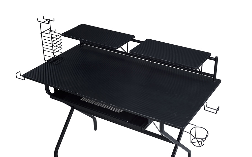 ACME Hartman Computer Desk with Keyboard Tray, Wooden Tabletop and Metal Frame, for Game Room, Small Space, Study Room - Black