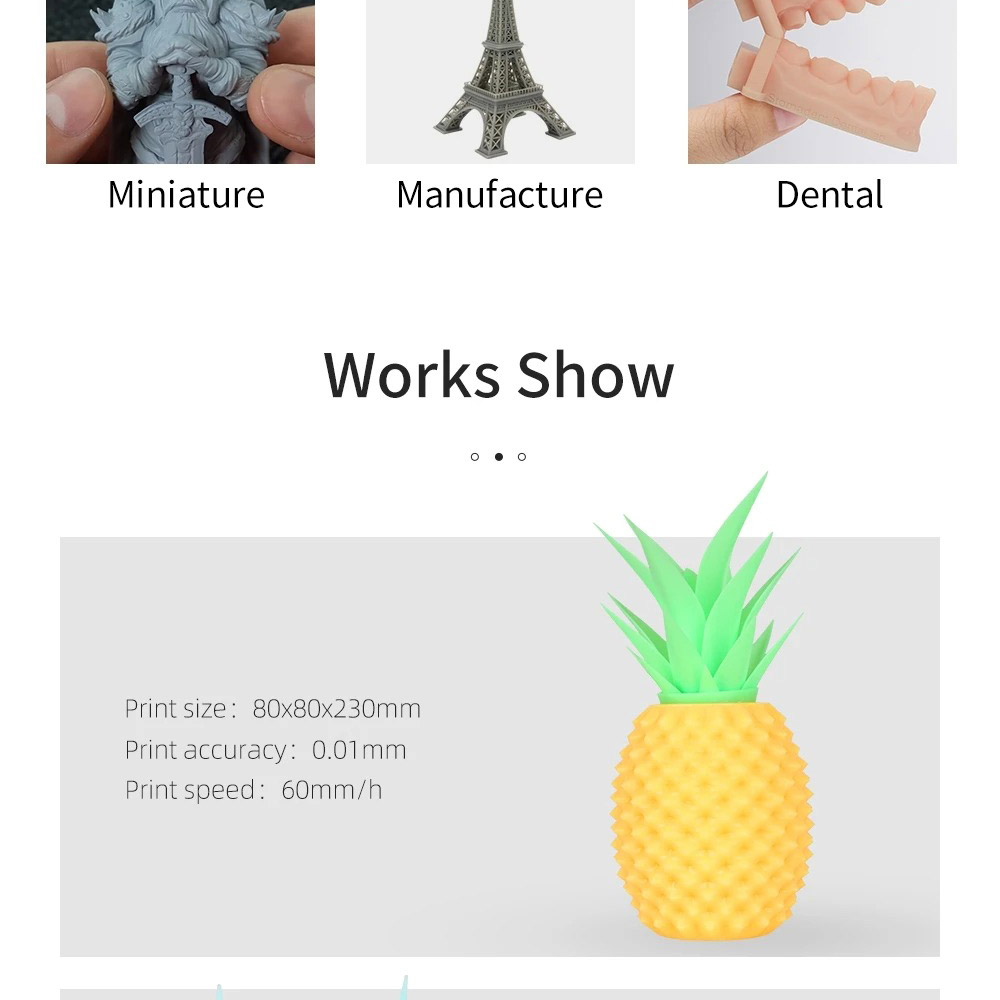 Anycubic Photon Mono X 3D Printer 192x120x245mm Large Build Volume 8.9 inch 4K Monochrome LCD UV Resin