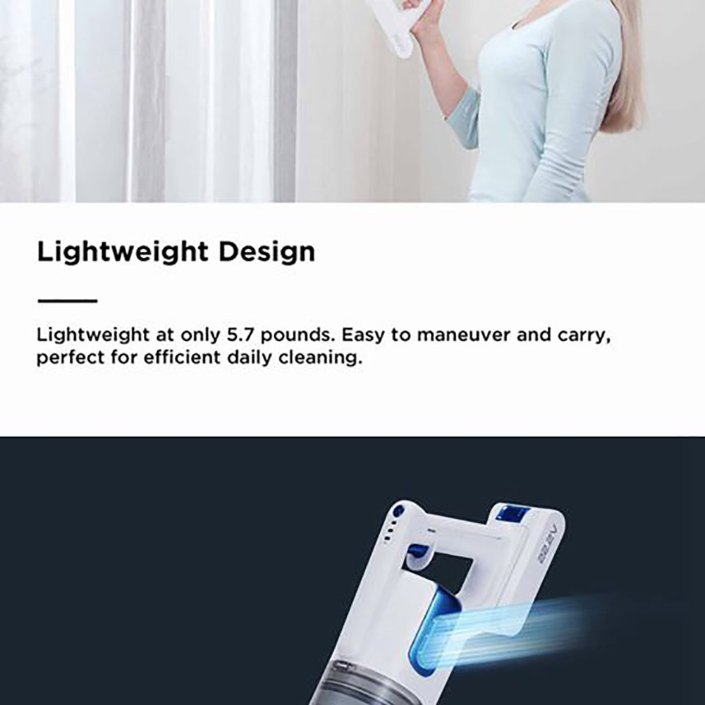 Eureka BR5 Handheld Cordless Vacuum Cleaner Portable 18000Pa 85AW Suction Power 250W Removable Battery One Button Empty LED Headlight 2000mAh Battery -