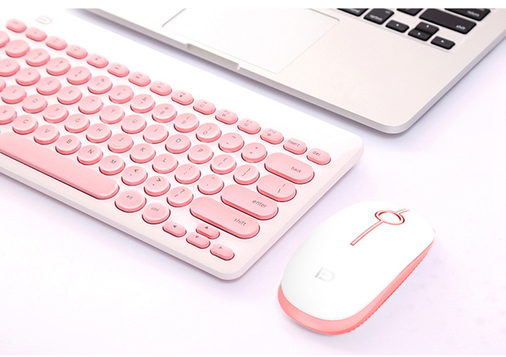 FD iK6620 2.4G combo mouse tastiera ergonomica wireless sottile per home office - nero