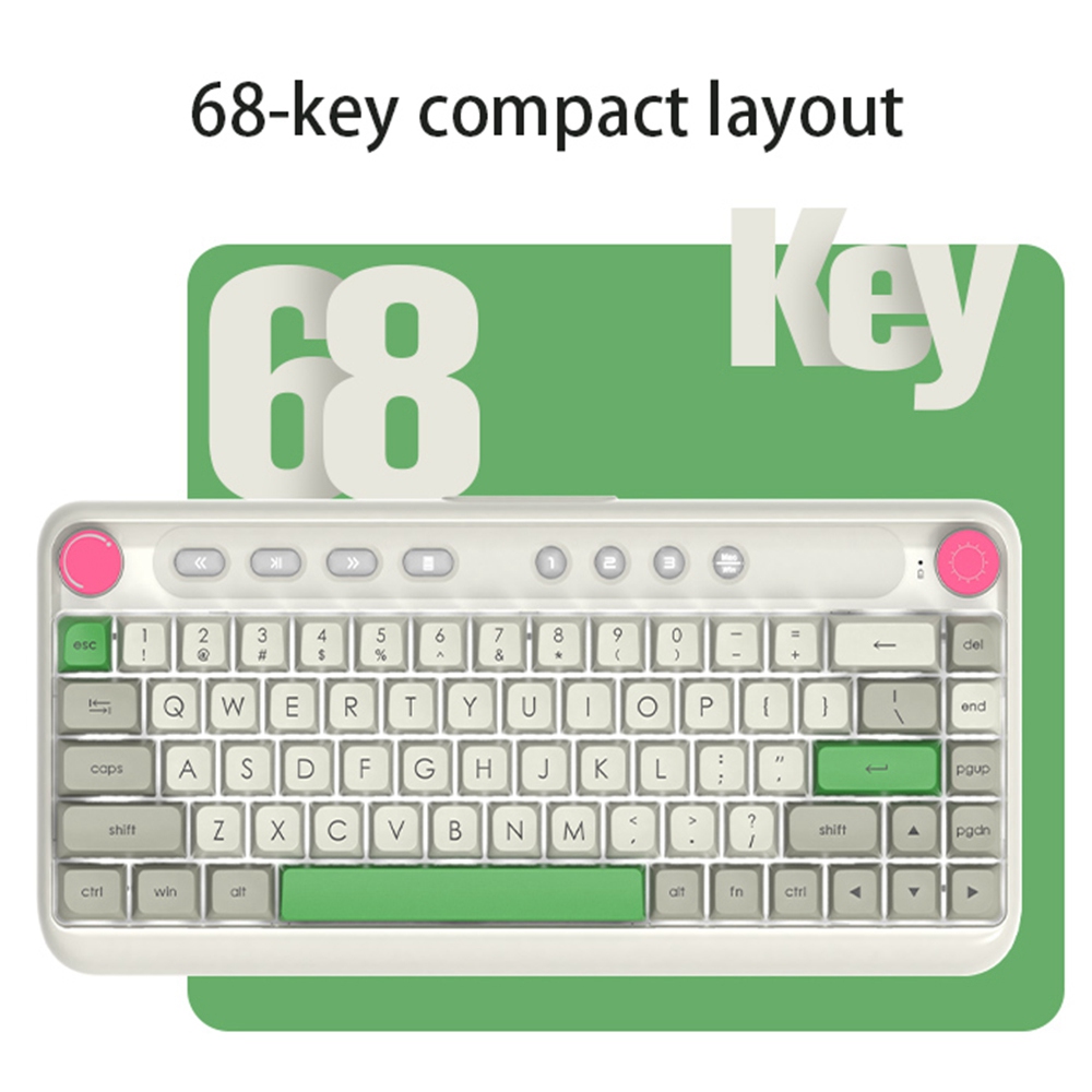 First Blood B21 68-key Retro Dual-mode Mechanical Keyboard with Backlight - Cherry Blue Switch