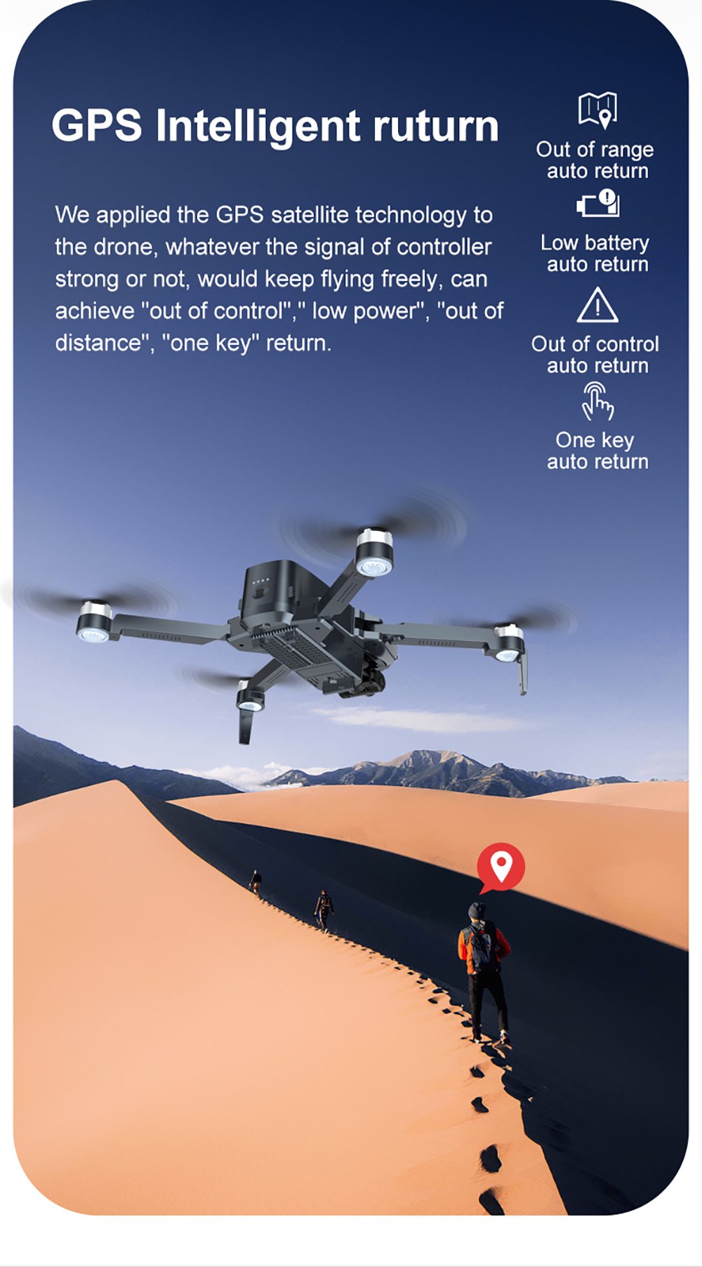 JJRC X20 6K GPS 5G WIFI FPV Brushless RC Drone with 3-Axis Gimbal Dual Camera 27mins Flight Time RTF - One Battery