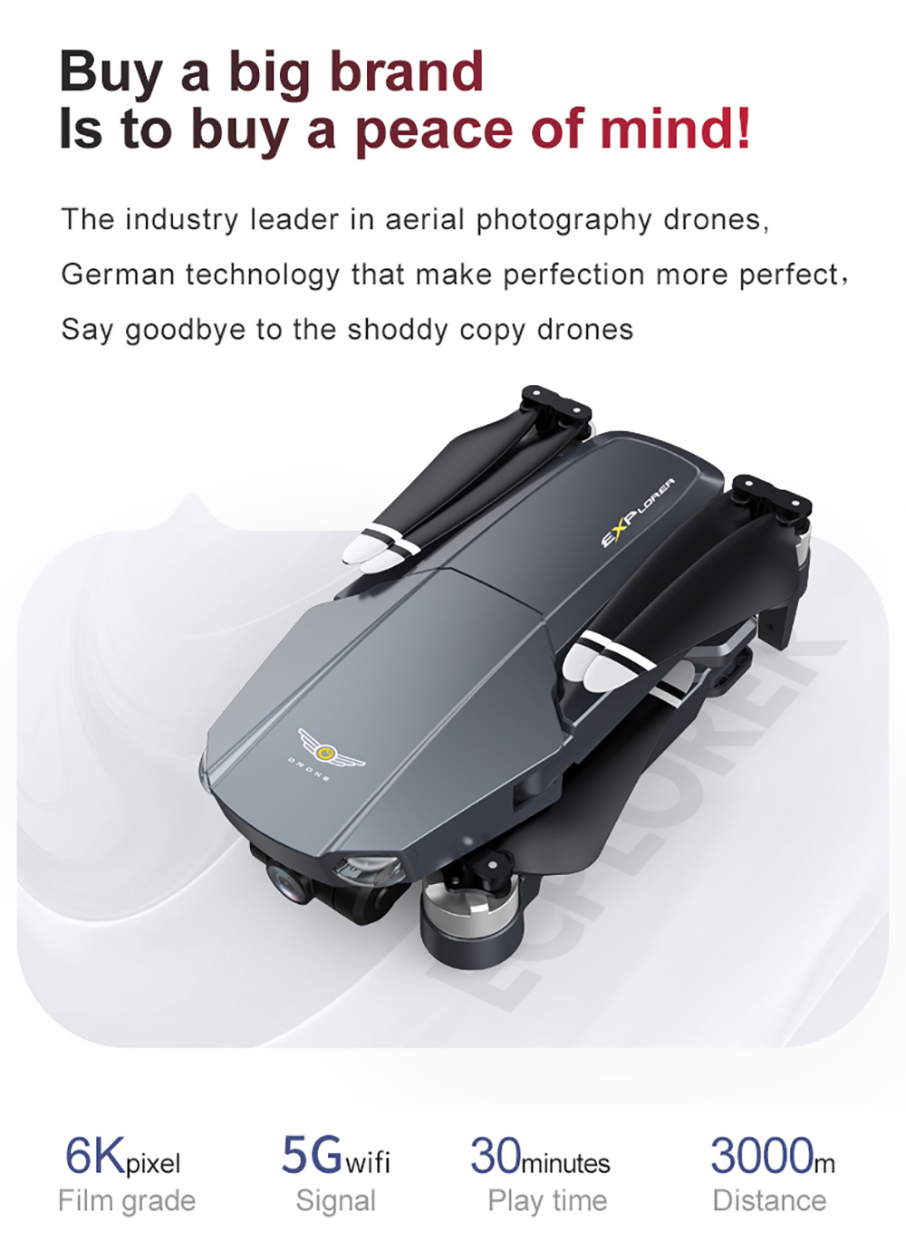 JJRC X20 6K GPS 5G WIFI FPV Brushless RC Drone con Gimbal a 3 assi Doppia fotocamera 27 minuti Tempo di volo RTF - Una batteria