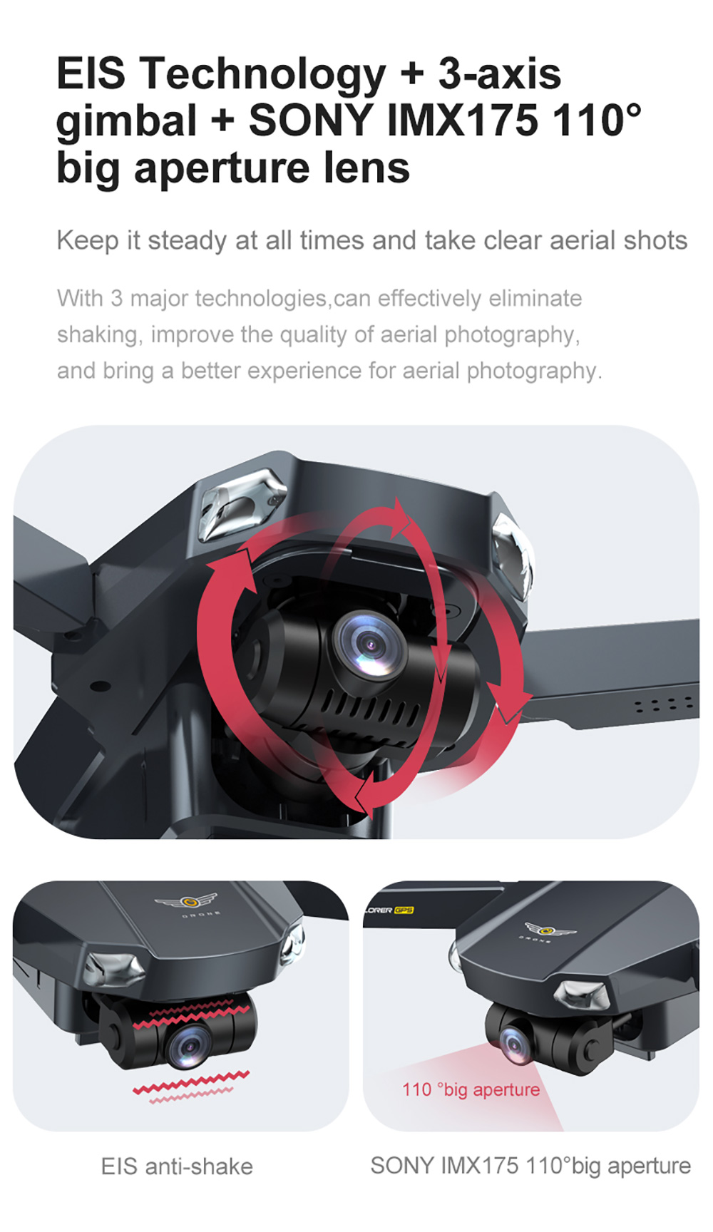 JJRC X20 6K GPS 5G WIFI FPV Brushless RC Drone με 3 άξονες Gimbal διπλή κάμερα 27 λεπτά Flight Time RTF - Μία μπαταρία