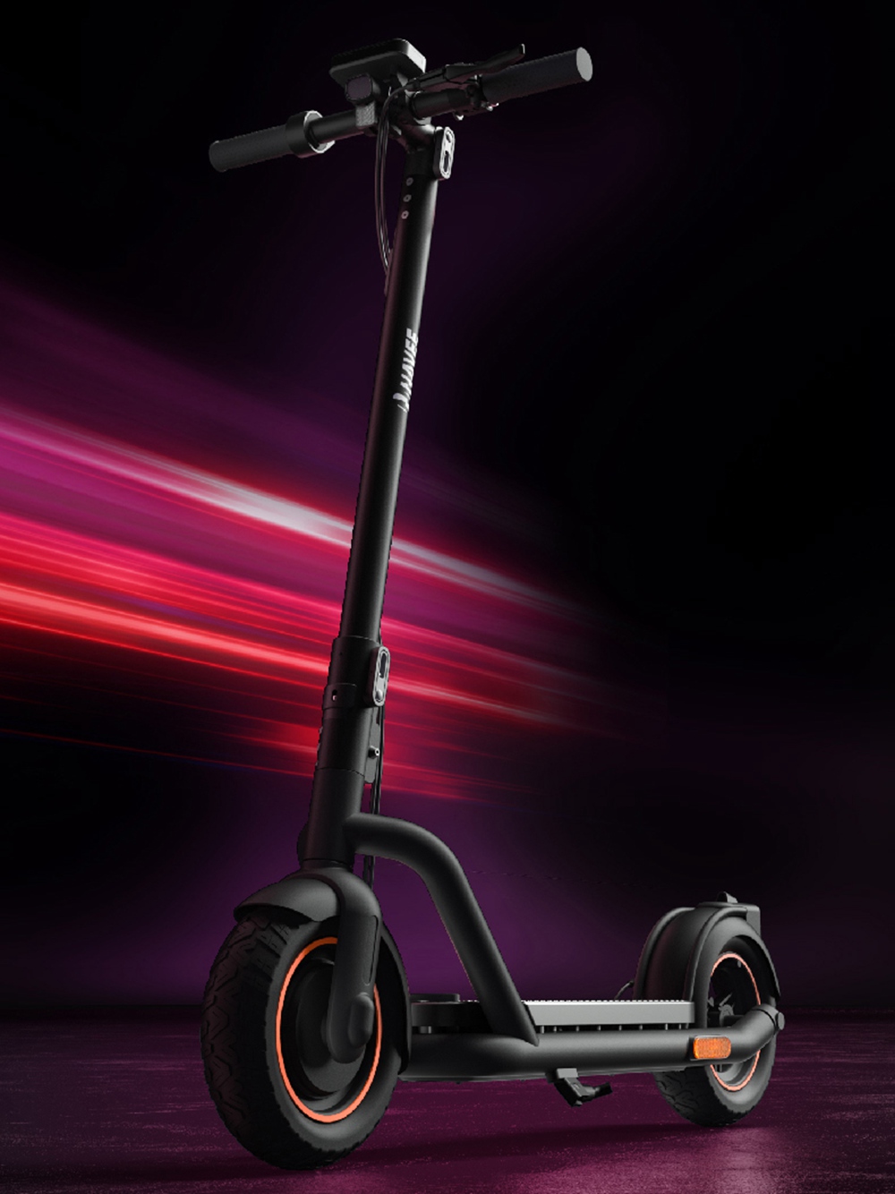 NAVEE N65 Portable Folding Electric Scooter 500W Motor Max Speed ​​25km/h 48V 12.5Ah Battery 10-inch Tires 65KM Max Range Disc & Electric Brake IPX4 Waterproof Bluetooth APP - Black
