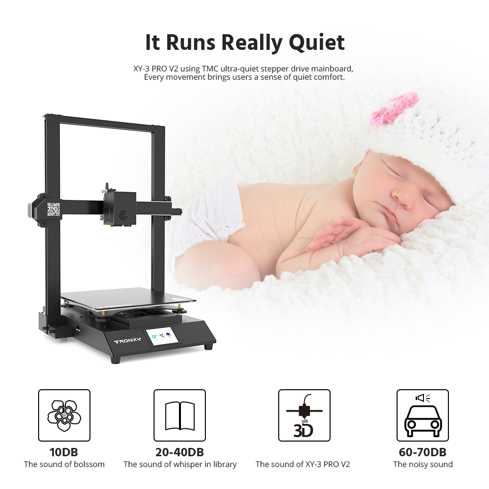 TRONXY XY-3 Pro V2 Direct Drive 3D Printer 300x300x400mm Upgraded BMG Extruder 3D Printer Fast Assembly with Glass Platf