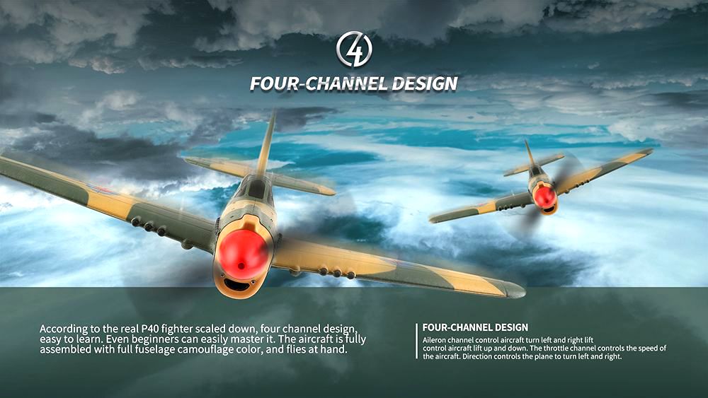 XK A220 P40 2.4G 4CH 384mm Wingspan 3D/6G Mode Switchable 6-Axis Gyro RC Airplane RTF