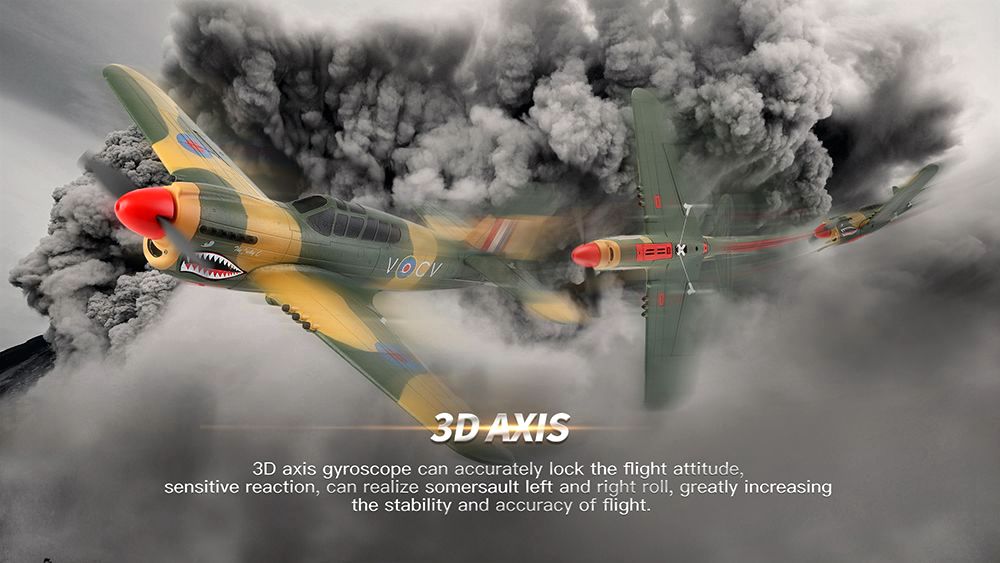 XK A220 P40 2.4G 4CH 384mm Wingspan 3D / 6G Modo Switchable 6-Axis Gyro RC Avião RTF