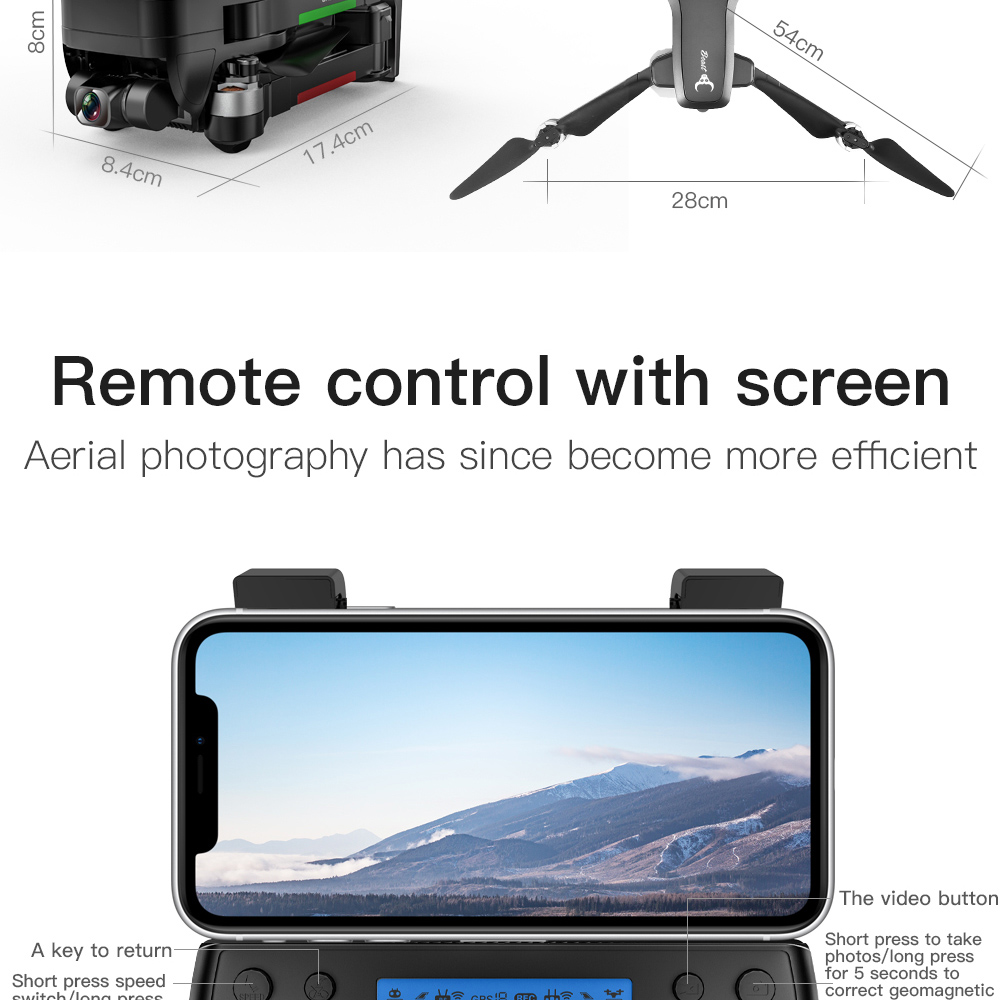 ZLL SG906 MAX1 Bestia 3+ 4K 5G WIFI 3KM FPV con sospensione cardanica a 3 assi Drone RC senza spazzole - Una batteria
