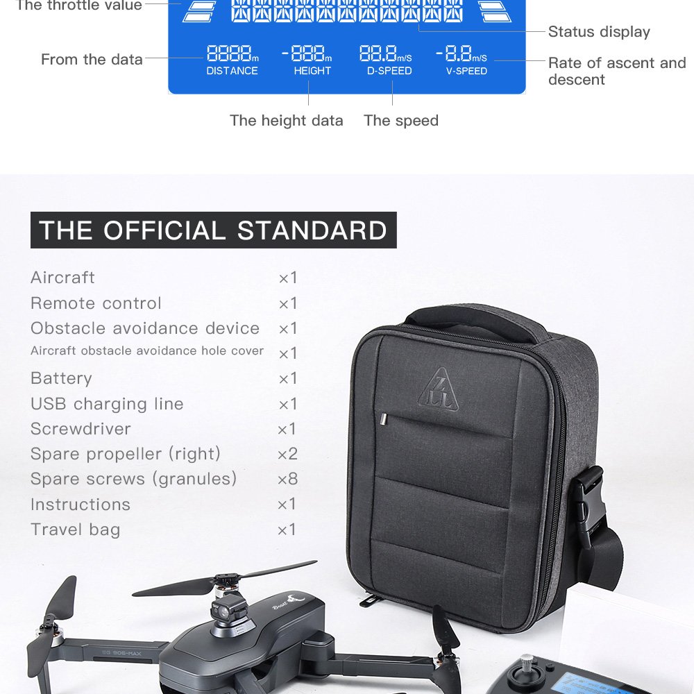 ZLL SG906 MAX1 Beast 3+ 4K 5G WIFI 3KM FPV with 3-Axis Gimbal Obstacle Avoidance Brushless RC Drone - Two Batteries