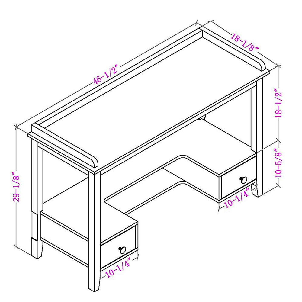 new-home-office-46-computer-desk-with-2-storage-drawers-and-mdf-frame