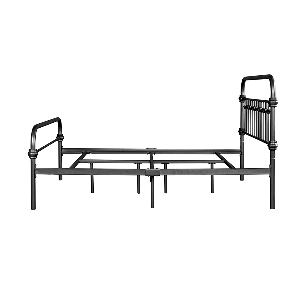 Full Size Platform Bed Frame with Headboard and Metal Slats Support, No Box Spring Needed (Only Frame) - Black
