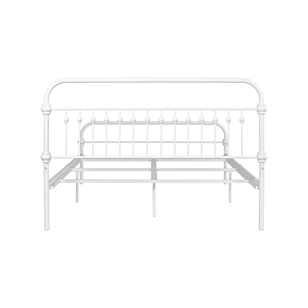 Full Size Platform Bed Frame with Headboard and Metal Slats Support, No Box Spring Needed (Only Frame) - White