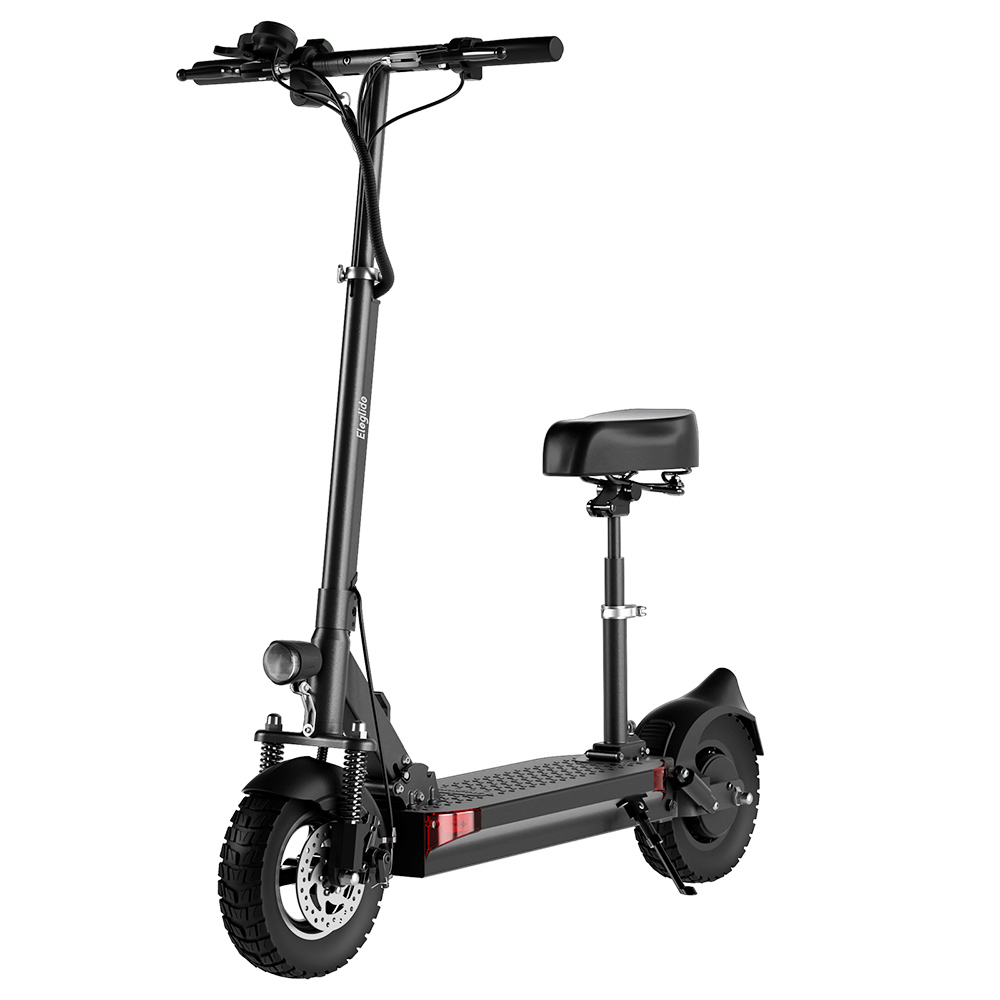 Eleglide D1 Off-road Folding Electric Scooter 10" Pneumatic Tires 500W Motor 48V 18Ah Battery 45km/h Max Speed up to 70km Max Range Front & Rear Disc Brake - Black