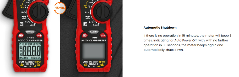 KAIWEETS HT206D Digital Clamp Meter,LowZ&LPF,NCV Detection Function