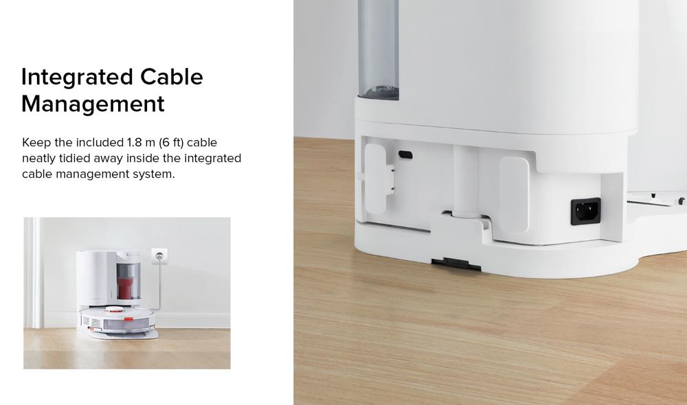 Roborock S7 Robot Vacuum Cleaner + Auto-Empty Dock Sonic Mopping Auto Mop Lifting 2500Pa Powerful Suction Ultrasonic Carpet Recognition 5200mAh Battery 470ml Dustbin 300ml Water Tank APP Control - White