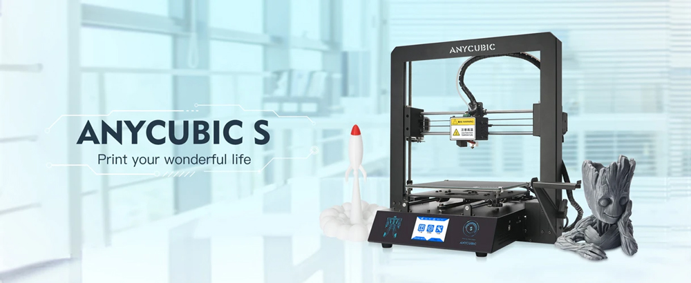 Anycubic Mega S 3D Printer 210x210x201mm with High-Quality Extruder Stable Full Metal Frame and Ultrabase Heat