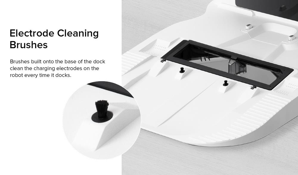 Roborock S7 Robot Vacuum Cleaner + Auto-Empty Dock Sonic Mopping Auto Mop Lifting 2500Pa Powerful Suction Ultrasonic Carpet Recognition 5200mAh Battery 470ml Dustbin 300ml Water Tank APP Control - White