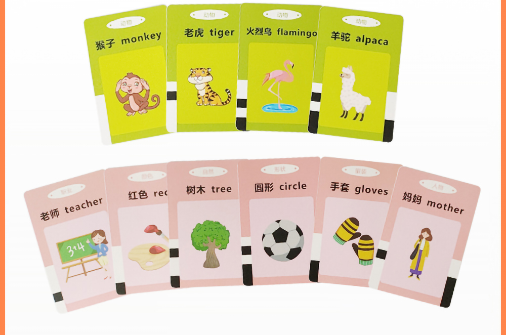 آلة بطاقات التعليم المبكر للأطفال 112 قطعة من بطاقات الألغاز ثنائية اللغة بطاقة التنوير - أزرق