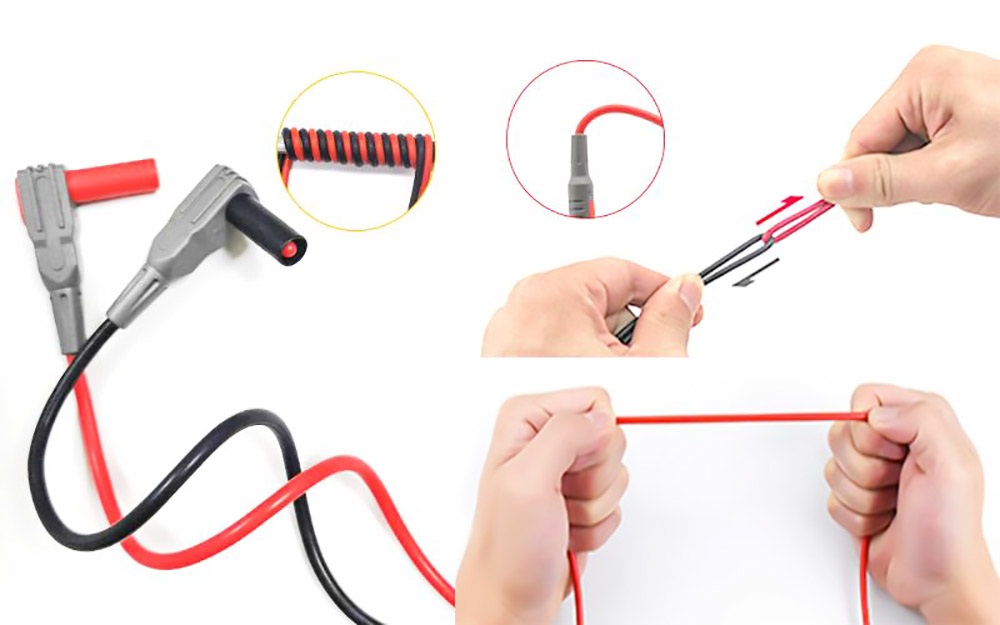 Kit de cables de prueba de multímetro KAIWEETS KET01, 8 piezas de cables de prueba con pinzas de cocodrilo, sonda de aguja, mini-ganchos, CAT III 100