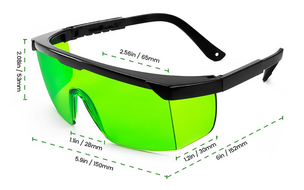 KAIWEETS KT300P Green Laser Enhancement Goggles, Eye Protection Safety Glasses for Green Laser Level and Hair Removal, L