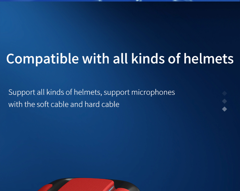 LeMike C35 Helmet Bluetooth Headset 1100mAh بطارية ليثيوم قابلة لإعادة الشحن - فضي