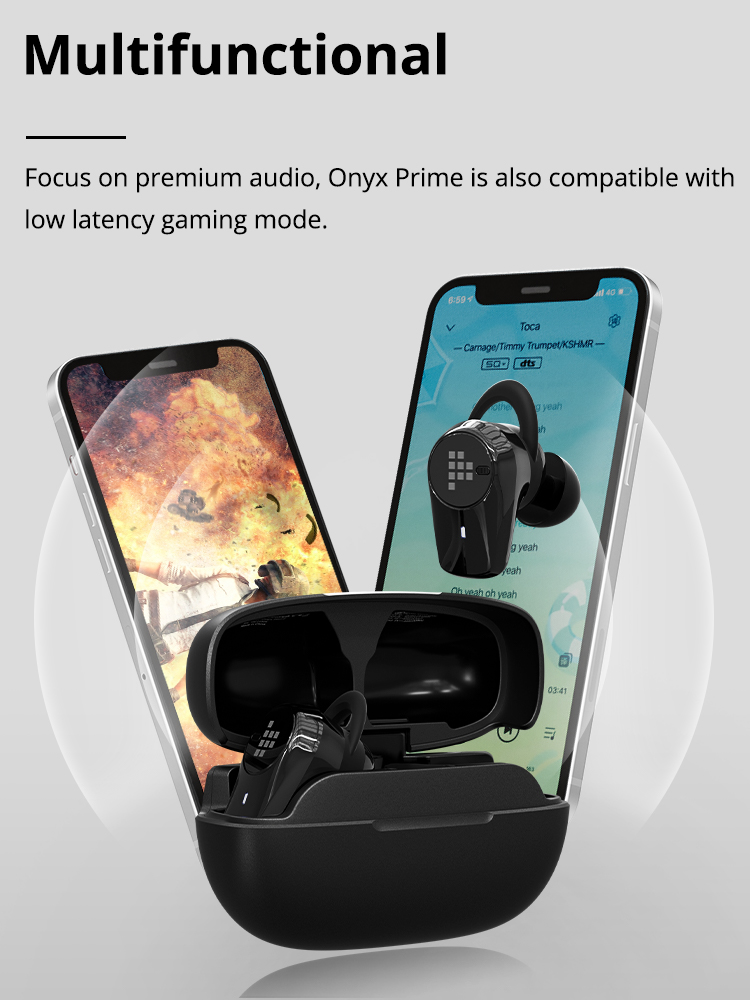 Tronsmart Onyx Prime QCC3040 hybride dual-driver draadloze oordopjes, Bluetooth 5.2 in-ear hoofdtelefoon, echte draadloze stereohoofdtelefoon, Qualcomm aptX Adaptive met gedetailleerd geluid, TrueWireless Mirroring, 40 uur speeltijd, cVc 8.0