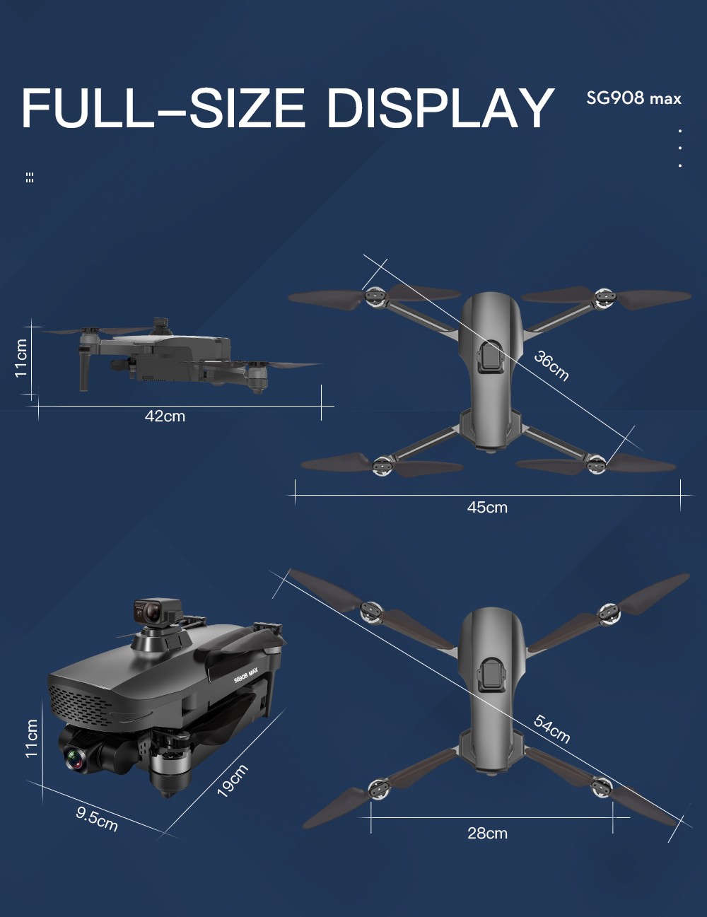 ZLL SG908 MAX 4K 5G WIFI 3KM FPV GPS 3 tengelyes mechanikus gimbal 360 fokos akadályok elkerülése Kefe nélküli RC drone - egy akkumulátor