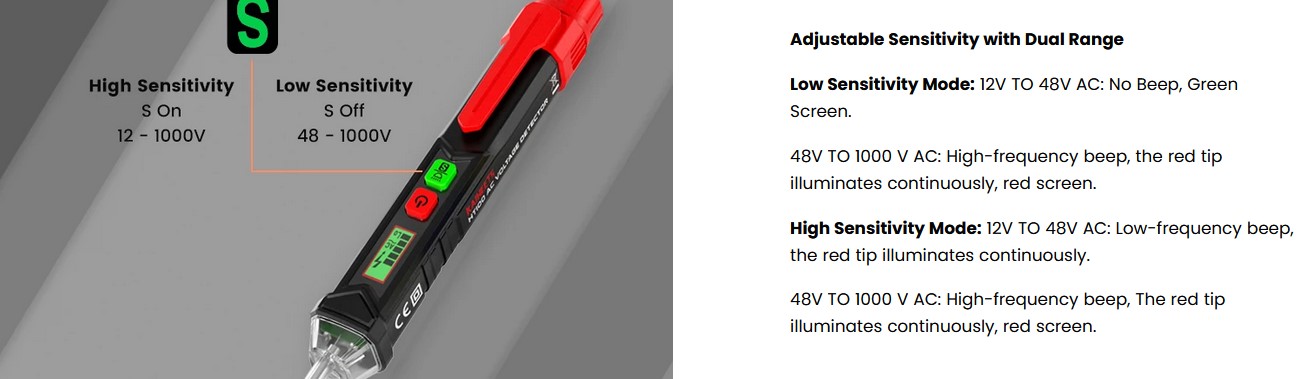 KAIWEETS HT106B + HT100 Voltage Tester Kit