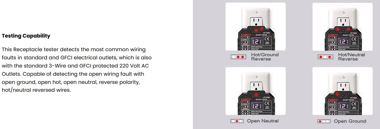 KAIWEETS HT106B + HT100 Voltage Tester Kit