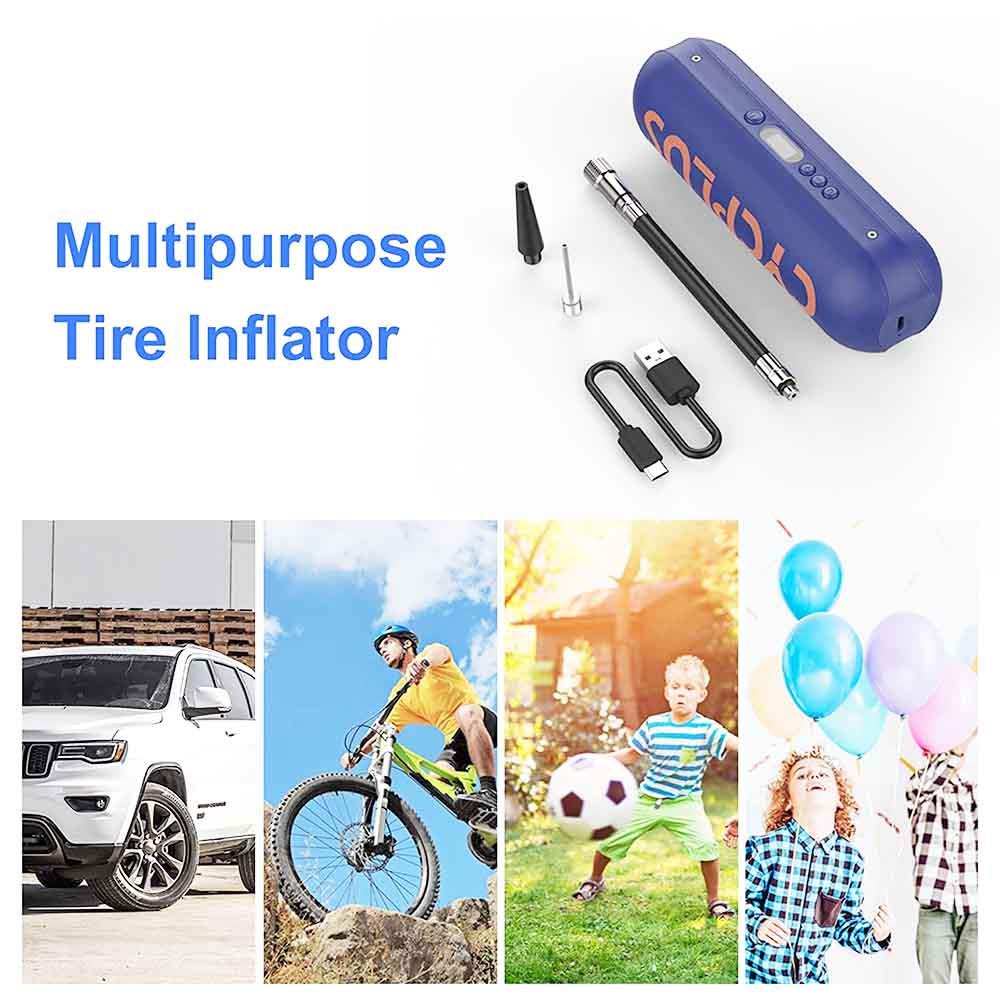 CYCPLUS A3 140 PSI Electric Tyre Inflator LCD Digital Intelligent Bicycle Air Pump Portable Air Pump Compressor - Blue