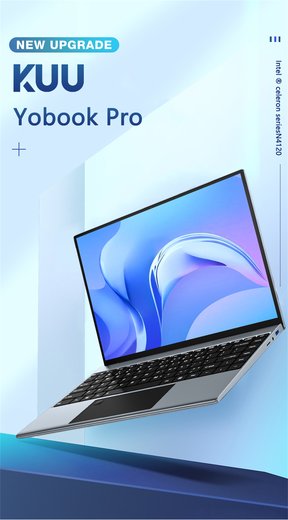 Ordinateur portable KUU YOBOOK Pro Intel Celeron N4120 Écran IPS 13,5