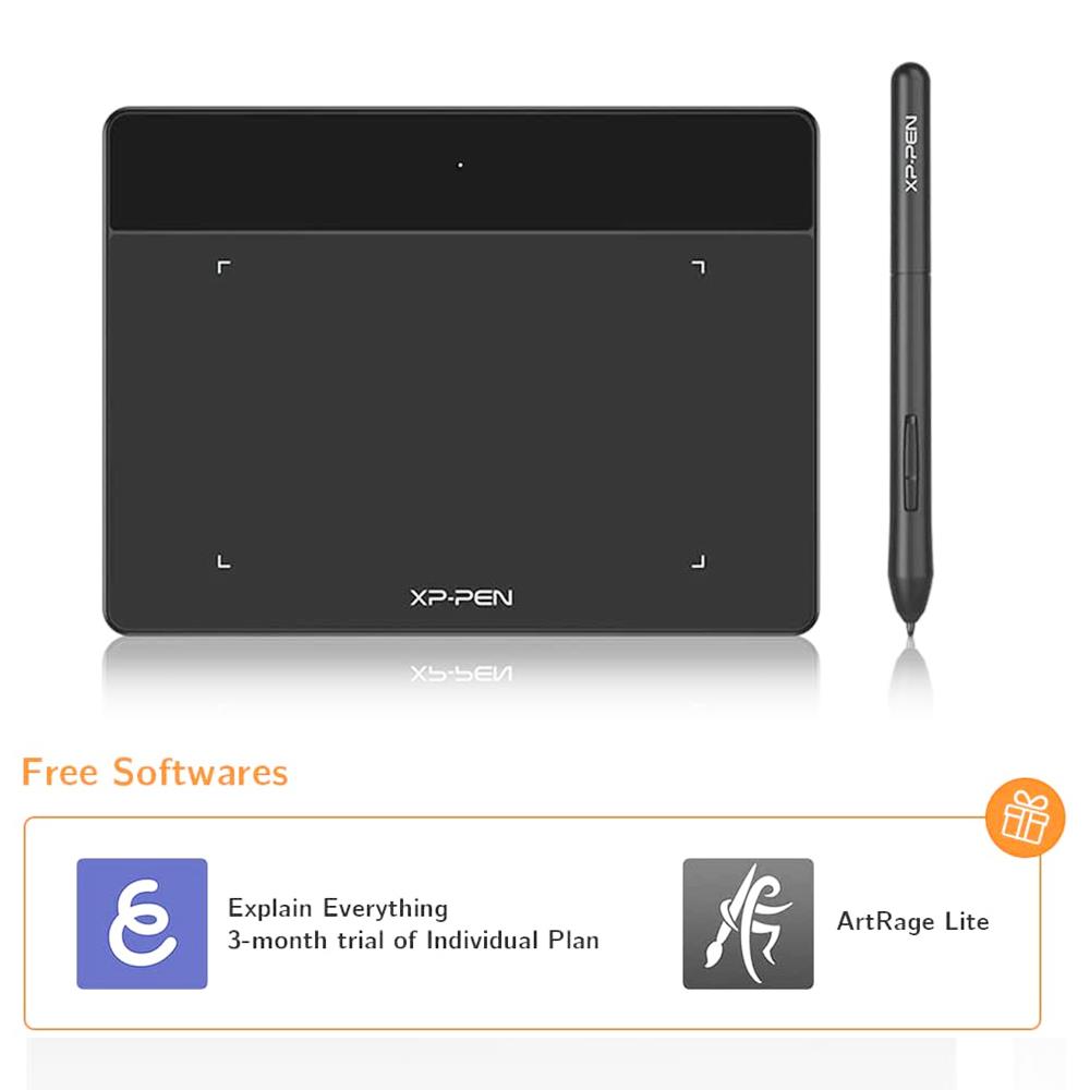 XP-PEN Deco Fun XS Graphic Tablet with 4.8 x 3 Inch Work Surface, for OSU Drawing, Online Education, Business Signature, Compatible with Android, Mac, Linux, Windows, Chrome OS - Black