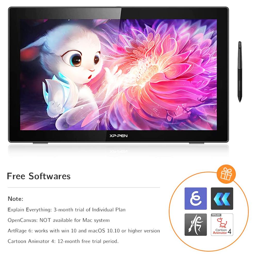 XP-PEN Artist 22 2nd Generation Graphic Tablet with 21.5 Inch 1080p Display, 8192 Level Stylus Pen, for Drawing, Design, Editing, Compatible with Windows, Mac - Black