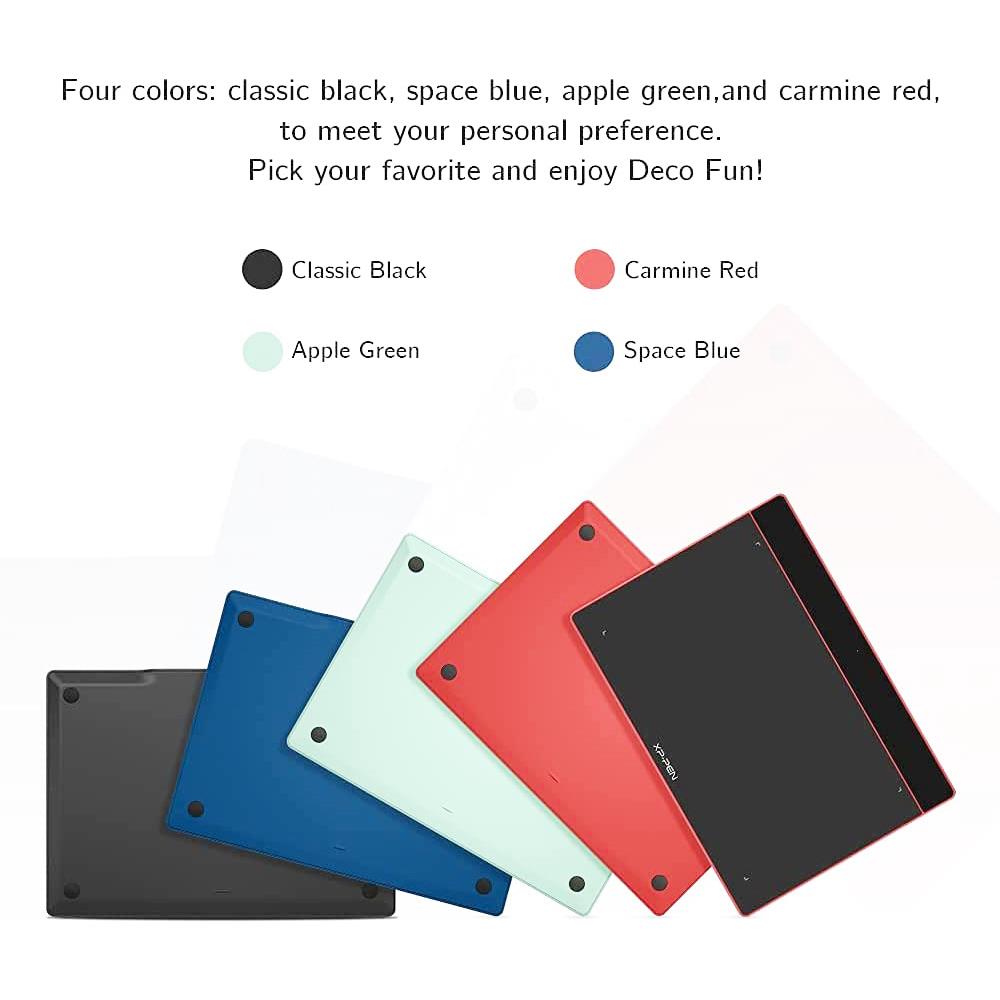 XP-PEN Deco Fun XS Graphic Tablet with 4.8 x 3 Inch Work Surface, for OSU Drawing, Online Education, Business Signature, Compatible with Android, Mac, Linux, Windows, Chrome OS - Black