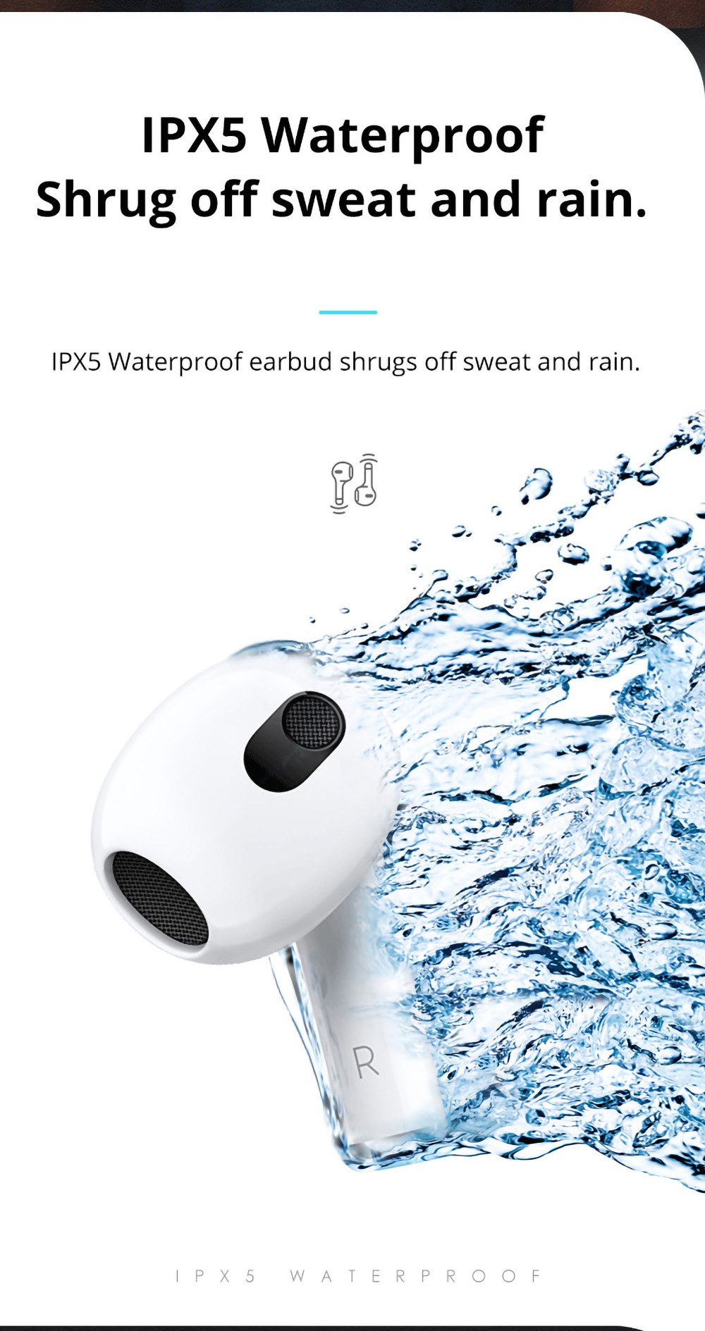 P400 Bluetooth 5.2 TWS Earbuds Touch Control Pop Up Pairing 220mAh Wireless Charging Dock - White