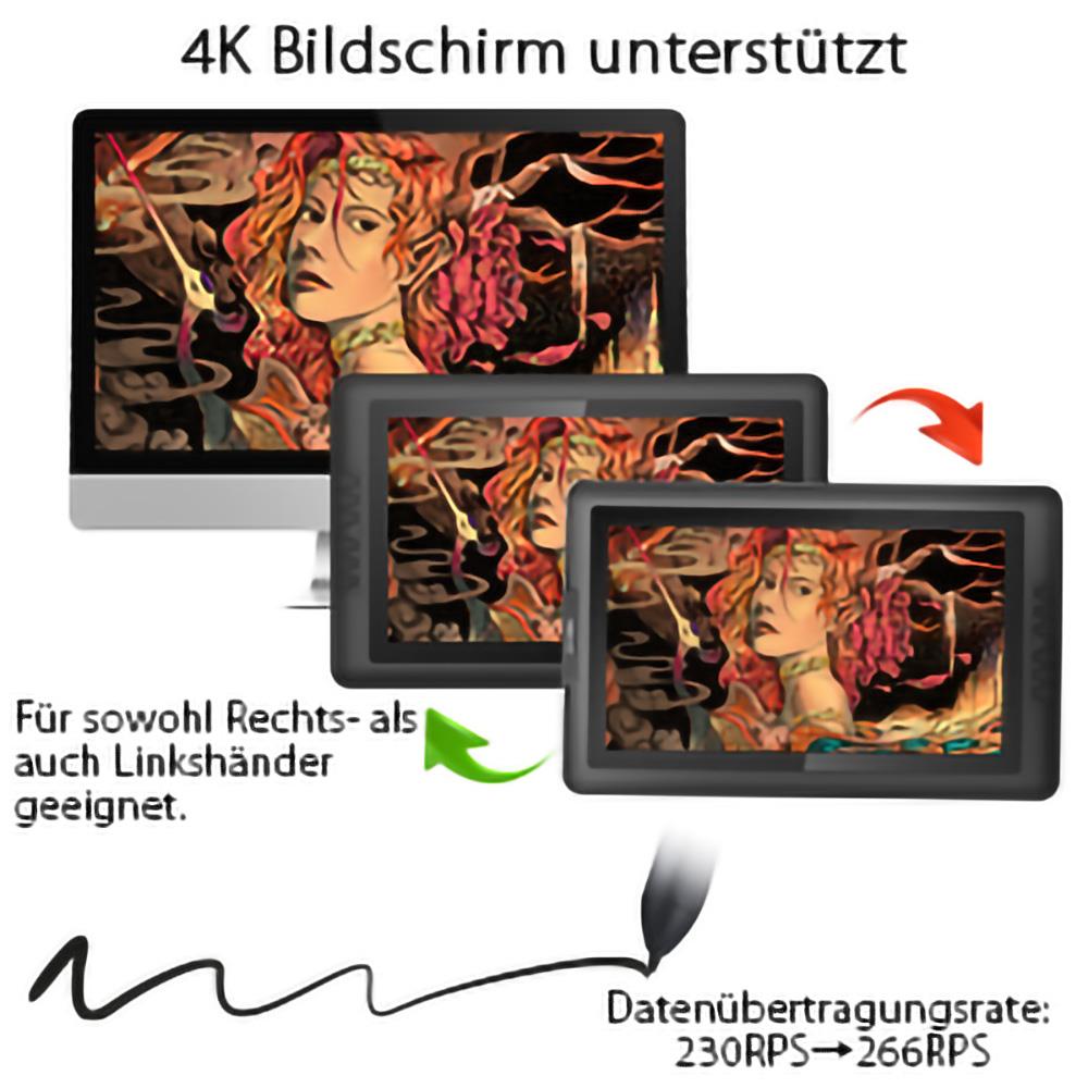 XP-PEN Artist 15.6 Graphic Tablet with 1080p IPS Display, 8192 Level Stylus Pen, for Drawing, Design, Editing, Compatible with Windows, Mac, Android - Black