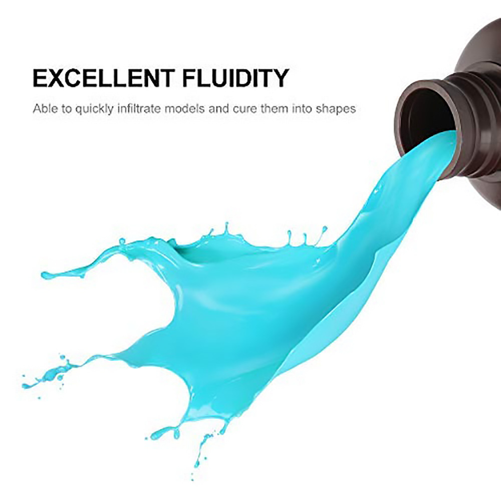 3D Printer Resin 405nm UV Plant-Based Rapid Resin High Precision and Quick Curing 500g - Water Blue
