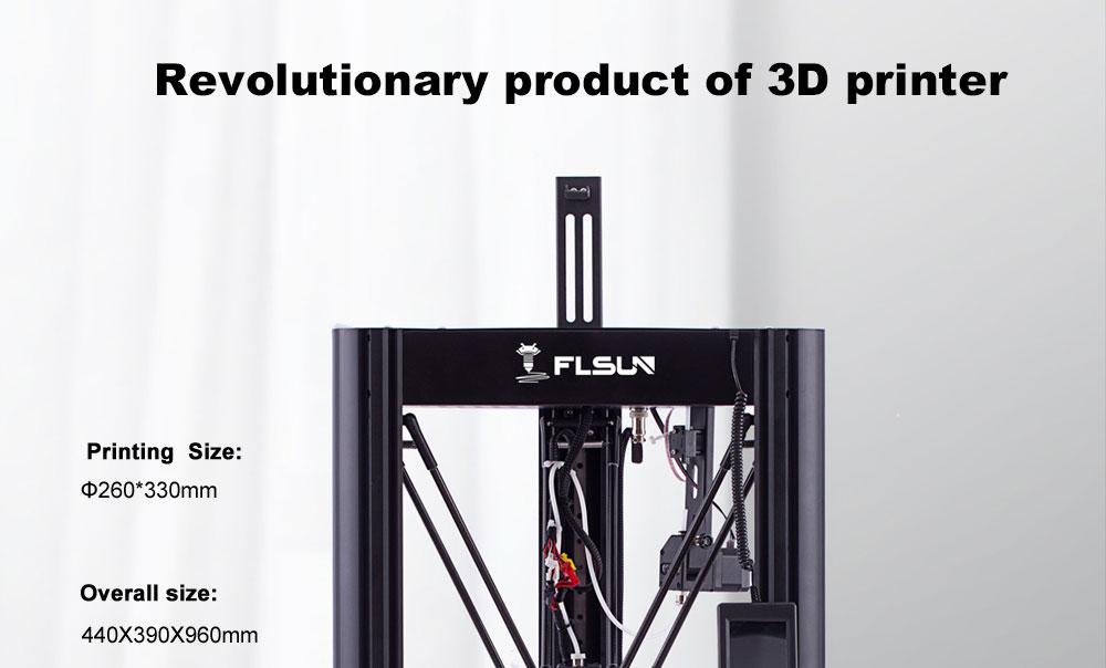 Flsun SR FDM Pre-assembled 3D Printer Auto Levelling 150mm/s Fast Print Dual Drive Extruder Touch Screen 260x330mm