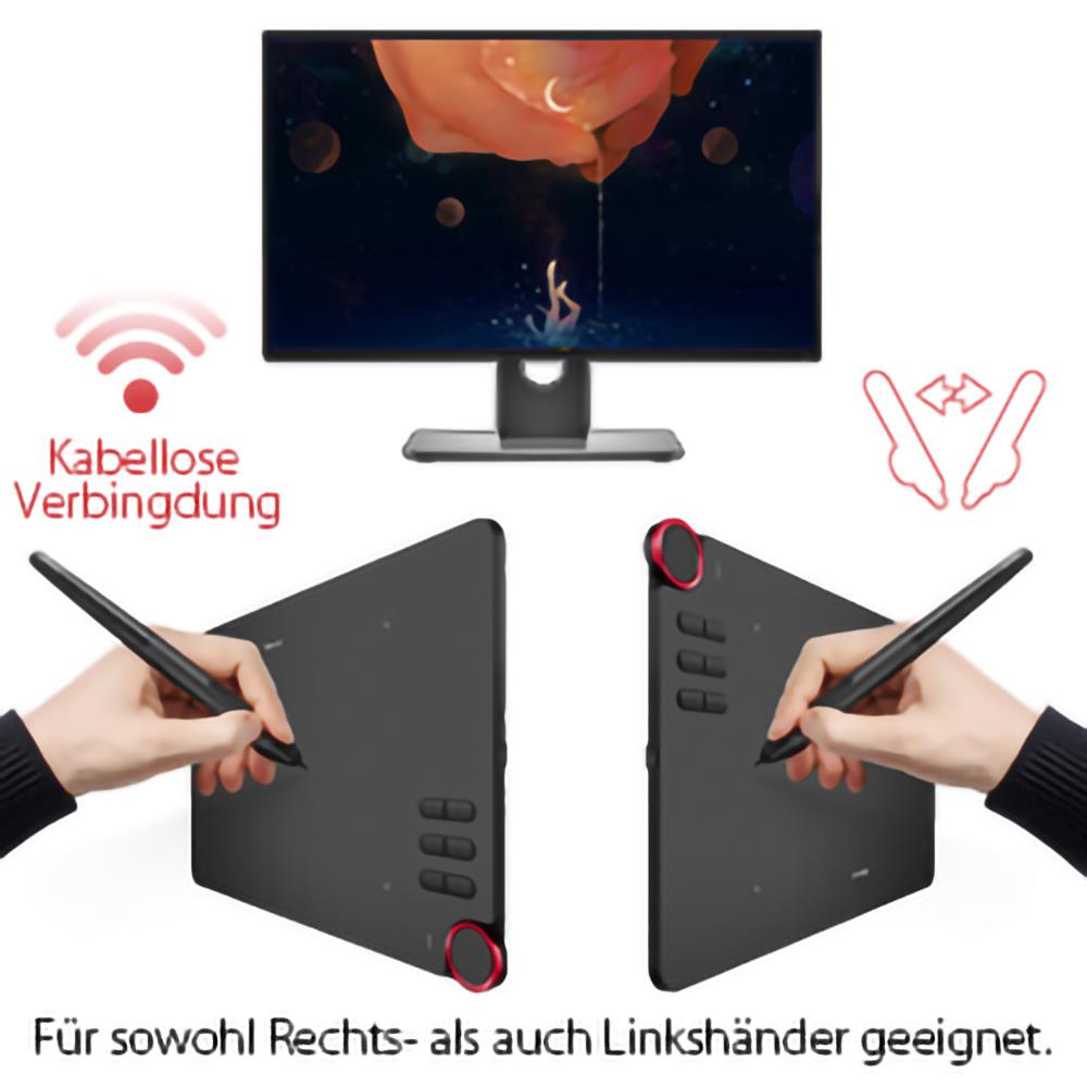 XP-PEN Deco 03 Graphic Tablet with 10 x 5.62 Inch Work Surface, 8192 Level Stylus Pen, for Drawing, Design, Editing, Compatible with Mac, Windows - Black