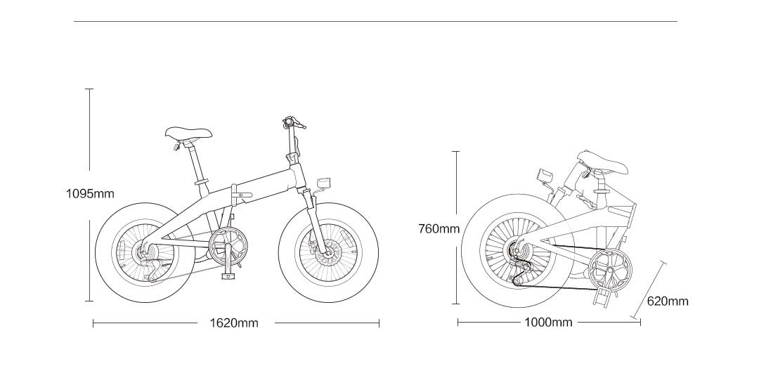 HIMO ZB20 Folding Electric Mountain Bike 20" Wheels 4 Inch Fat Wide Tires 350W Motor Shimano 6 Speeds Derailleur 48V 10Ah Detachable Lithium Battery Three Riding Modes Dual Disc Brake Hydraulic Shock Folk LCD Display Up to 55km - Grey