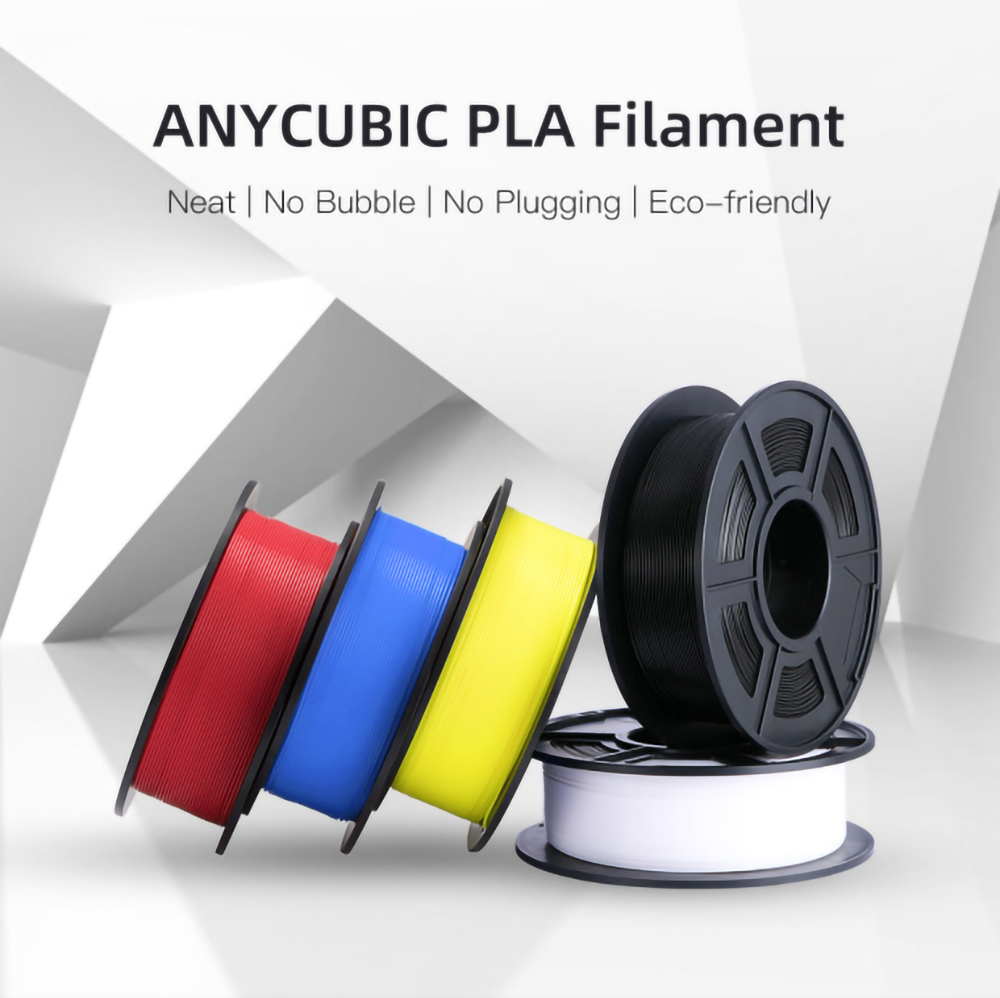 Anycubic PLA 3D Yazıcı Filamenti 1.75mm Boyutsal Doğruluk +/- 0.02mm 1KG Makara (2.2 lbs) - Şeffaf