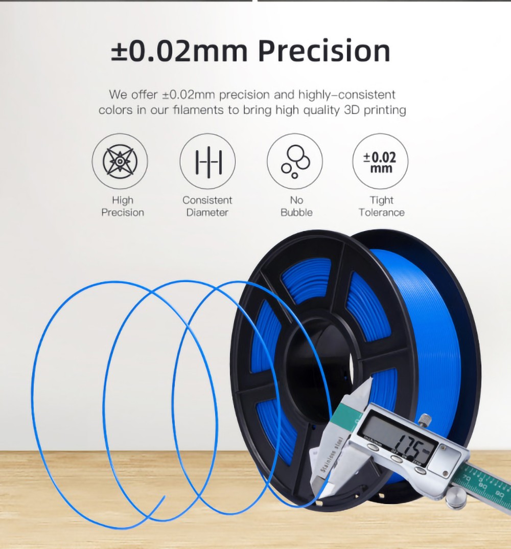 Anycubic PLA 3D Printer Filament 1.75mm Maatnauwkeurigheid +/- 0.02mm 1KG Spoel (2.2 lbs) - Transparant