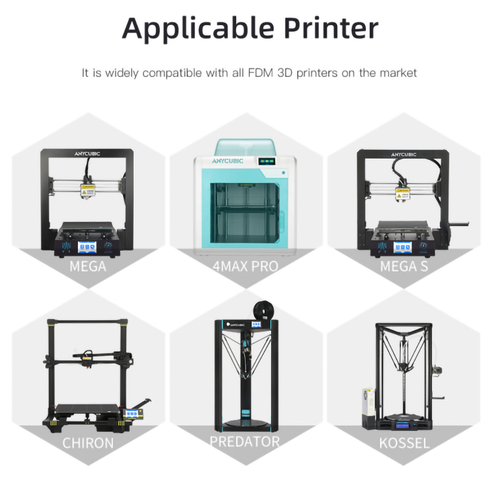 Anycubic PLA 3D Printer Filament 1.75mm Dimensional Accuracy +/- 0.02mm 1KG Spool(2.2 lbs) - Transparent