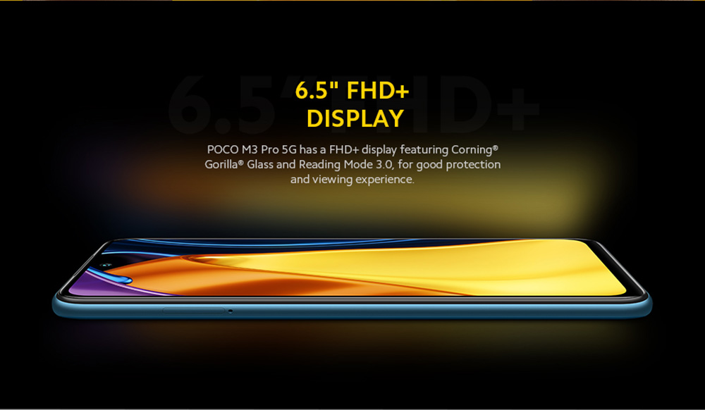 POCO M3 Pro Global Version 5G Smartphone 6.5" FHD+ Bildschirmgröße 700 4GB RAM 64GB ROM Android 11 Dreifache Rückfahrkameras 5000mAh Akku - Schwarz